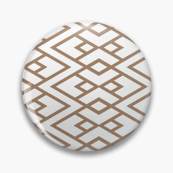 Item preview, Brown and White Diamond Shape Art Deco Pattern Pairs Dulux 2022 Popular Colour Spiced Honey designed and sold by ColorOfTheYears.