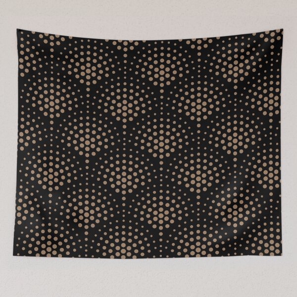 Item preview, Black and Brown Polka Dot Scallop Pattern Pairs Dulux 2022 Popular Colour Spiced Honey designed and sold by ColorOfTheYears.