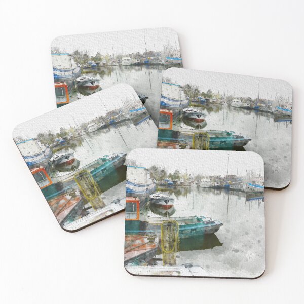 Item preview, Amsterdam Boats Watercolor designed and sold by TwoSmallPtatoes.