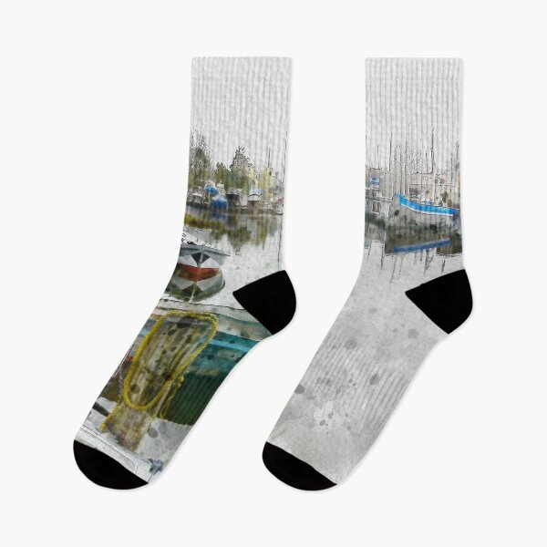Item preview, Amsterdam Boats Watercolor designed and sold by TwoSmallPtatoes.