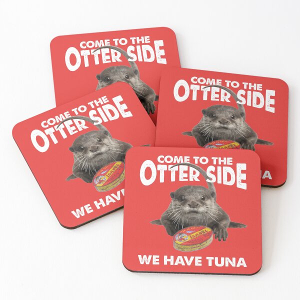 Item preview, Come To The Otter Side - We Have Tuna WHITE ON RED designed and sold by EverythingOtter.