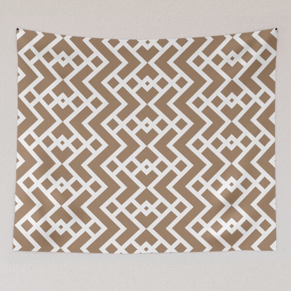 Item preview, Brown and White Tessellation Line Pattern 25 Pairs Dulux 2022 Popular Colour Spiced Honey designed and sold by ColorOfTheYears.