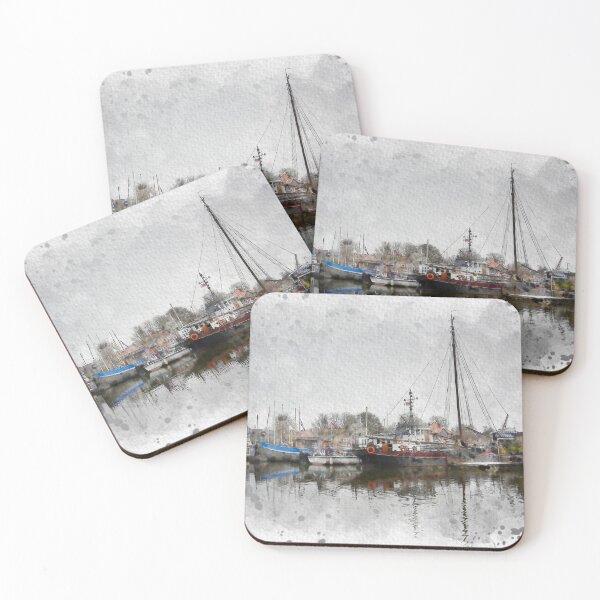 Item preview, Amsterdam Houseboats Watercolor designed and sold by TwoSmallPtatoes.