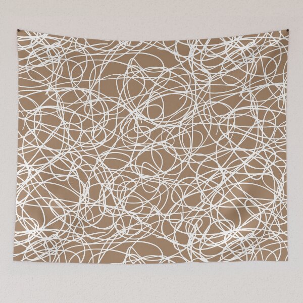 Item preview, Brown and White Thick Scribble Mosaic Pattern Pairs Dulux 2022 Popular Colour Spiced Honey designed and sold by ColorOfTheYears.