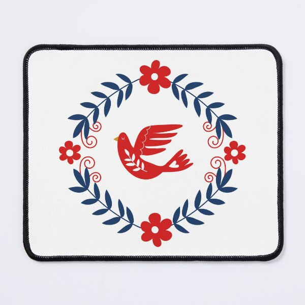 Item preview, Folk art design with floral motifs and a bird designed and sold by SolArt88.