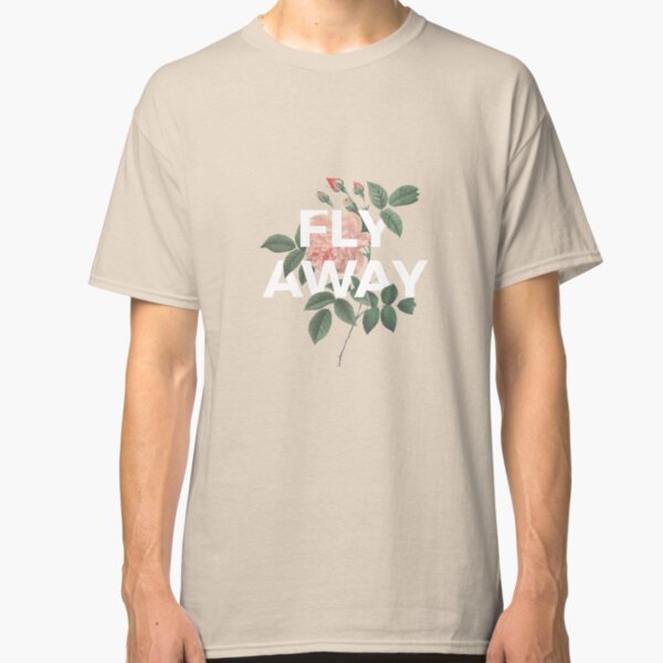 Minimal Vintage Floral Quote Print Classic T-Shirt