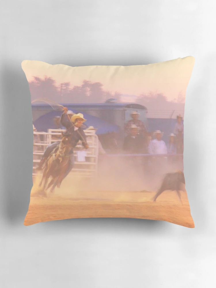 Thumbnail 3 of 4, Pillow, Rodeo Calf Roping designed and sold by Roupen BAKER.