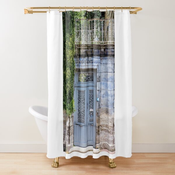 blue door and balcony Shower Curtain
