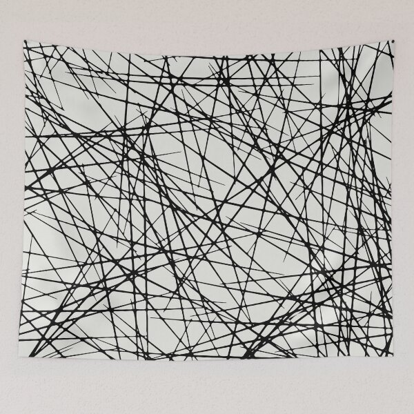 Aperçu de l'œuvre Black and Off White Modern Criss Cross Line Pattern Pairs Dulux 2022 Popular Colour Cloudy Dreams créée et vendue par ColorOfTheYears.