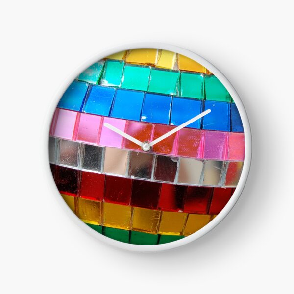 Rainbow Disco Ball Clock