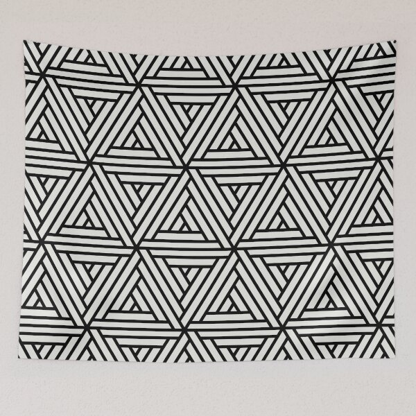 Aperçu de l'œuvre Black and Off White Geometric Shape Mosaic Pattern 2 Pairs Dulux 2022 Popular Colour Cloudy Dreams créée et vendue par ColorOfTheYears.