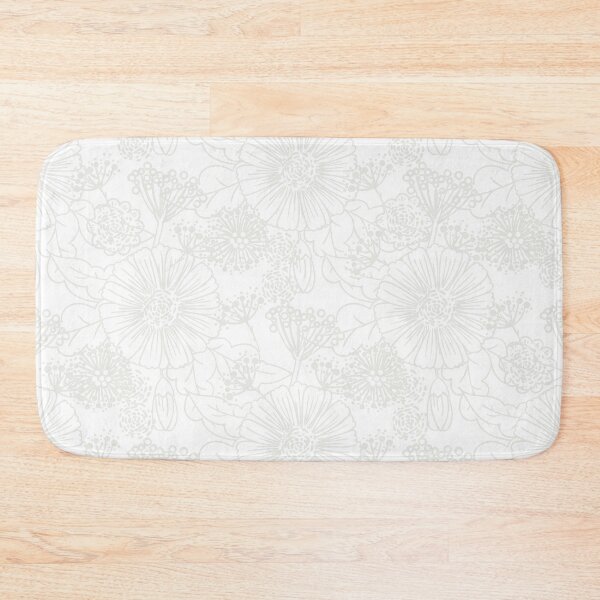Artikelvorschau, Off White and White Hand Drawn Floral Pattern Pairs Dulux 2022 Popular Colour Cloudy Dreams entworfen und verkauft von ColorOfTheYears.
