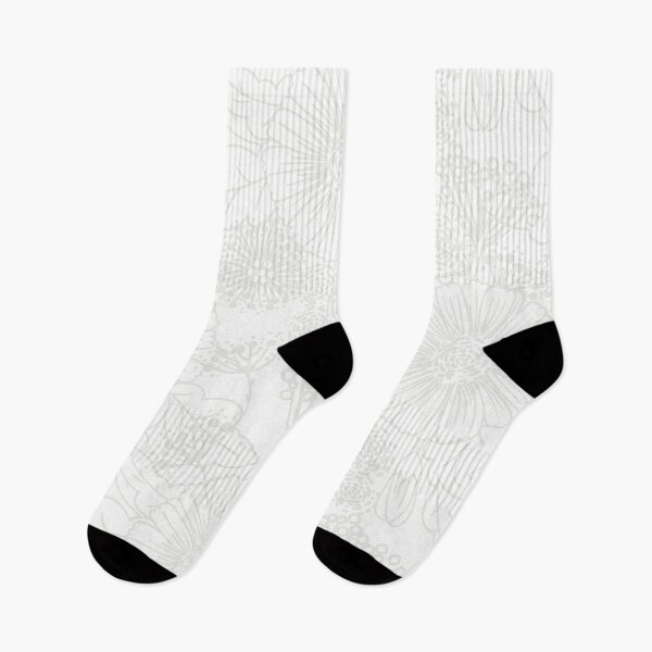 Item preview, Off White and White Hand Drawn Floral Pattern Pairs Dulux 2022 Popular Colour Cloudy Dreams designed and sold by ColorOfTheYears.