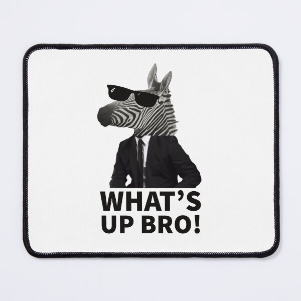 Item preview, ZEBRA - ANIMALS - FUNNY ANIMALS - COLLAGE - WHAT'S UP BRO  designed and sold by Tropical Blood.