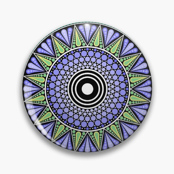 Aperçu de l'œuvre Mandala à pois "Eaux Profondes" créée et vendue par ColorDropsM.