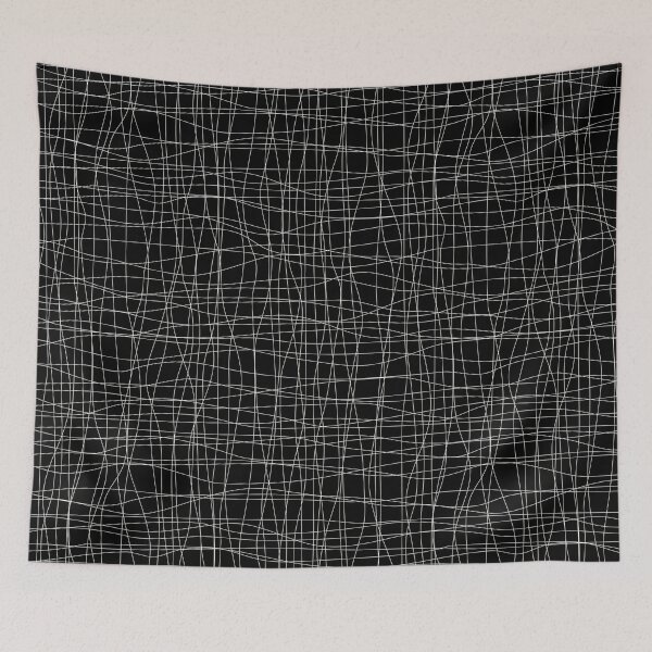 Aperçu de l'œuvre Black and Off White Abstract Mosaic Grid Pattern Pairs Dulux 2022 Popular Colour Cloudy Dreams créée et vendue par ColorOfTheYears.