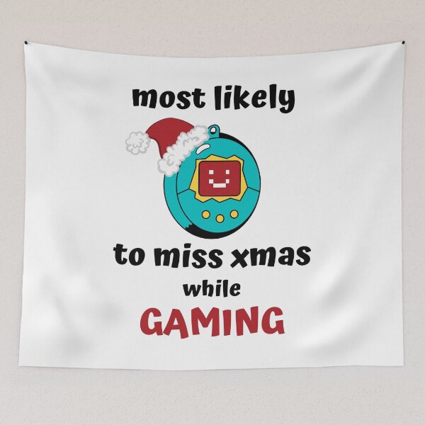 Item preview, most likely to miss christmas while gaming designed and sold by AnnaAndVibes.