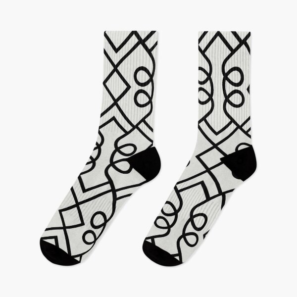 Item preview, Black and Off White Minimal Diamond Loop Pattern Pairs Dulux 2022 Popular Colour Cloudy Dreams designed and sold by ColorOfTheYears.