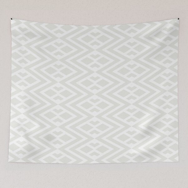Aperçu de l'œuvre Off White and White Geometric Diamond Shape Tile Pattern 2 - Dulux 2022 Popular Colour Cloudy Dreams créée et vendue par ColorOfTheYears.