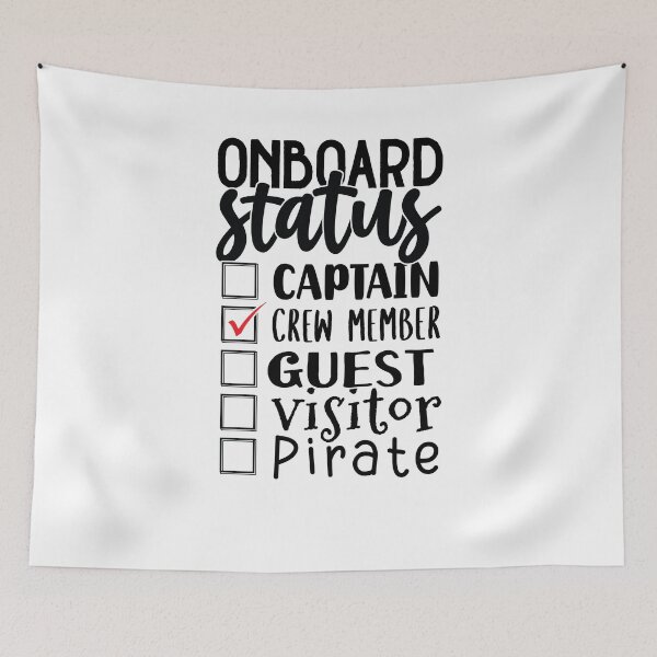 Item preview, onboard status CREW, cruise status, funny design designed and sold by NineJuly.