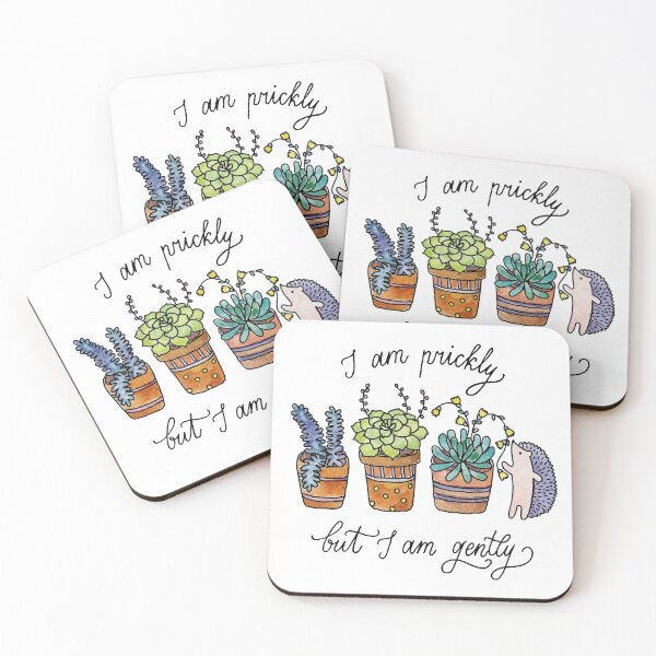 Item preview, Watercolor succulents, cute hedgehog and hand lettering  designed and sold by Darina Gulbina.