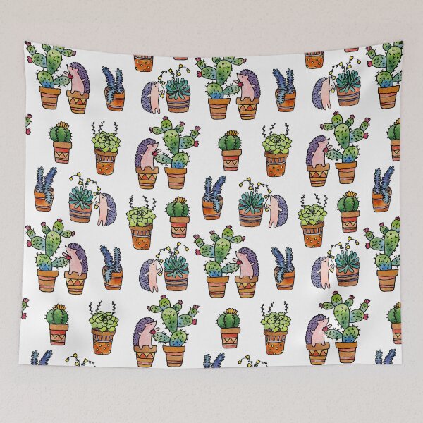 Item preview, Watercolor succulents, cute hedgehog and hand lettering  designed and sold by Darina Gulbina.
