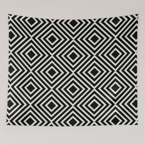 Aperçu de l'œuvre Black and Off White Minimal Square Line Art Pattern Pairs Dulux 2022 Popular Colour Cloudy Dreams créée et vendue par ColorOfTheYears.
