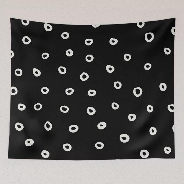 Aperçu de l'œuvre Black and Off White Simple Hoop Circle Pattern Pairs Dulux 2022 Popular Colour Cloudy Dreams créée et vendue par ColorOfTheYears.