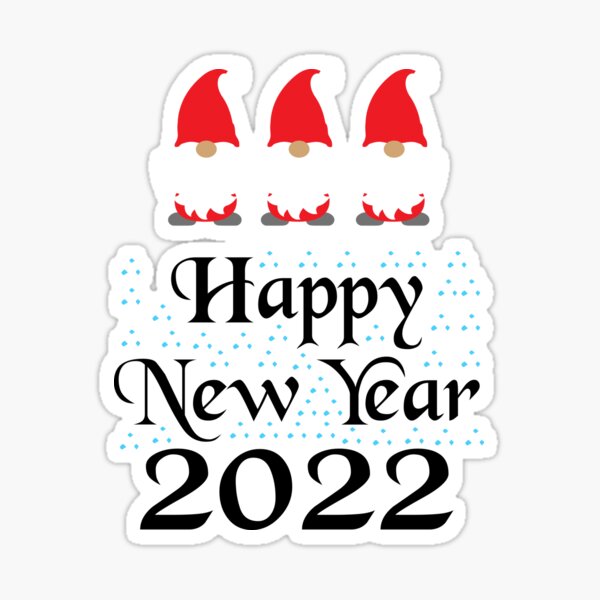happy new year with christmas funny gnomes Sticker