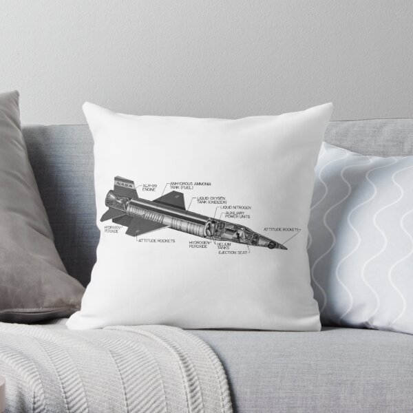Retro Plane, North American X-15, United States Aif Force, X Plan Series, Throw Pillow