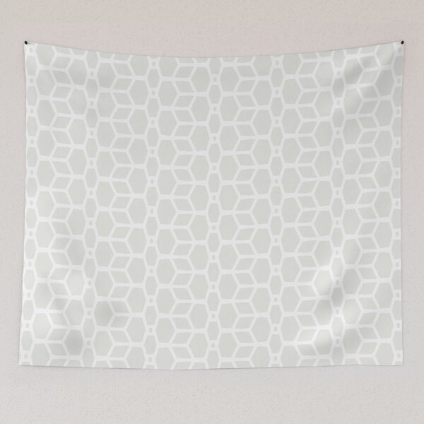 Aperçu de l'œuvre Off White and White Tessellation Line Pattern 4 Pairs Dulux 2022 Popular Colour Cloudy Dreams créée et vendue par ColorOfTheYears.