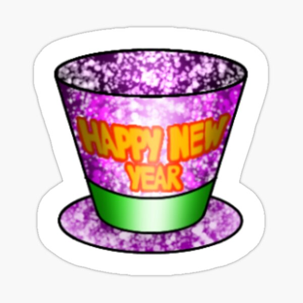 new-year-hat-sticker-for-sale-by-skuzzi-art-redbubble