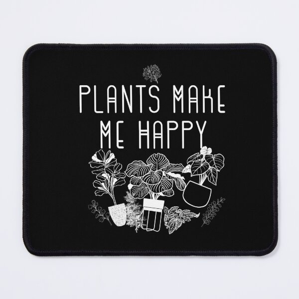 Item preview, Plants Make Make Me Happy White Line Drawing Design designed and sold by EarthArtDesigns.