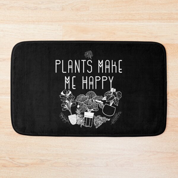 Item preview, Plants Make Make Me Happy White Line Drawing Design designed and sold by EarthArtDesigns.