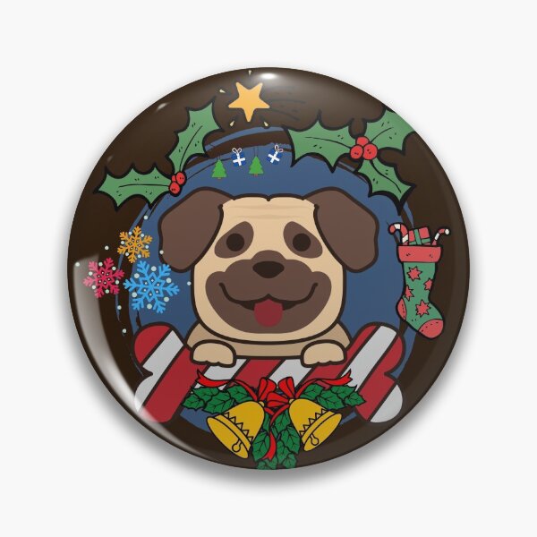 Item preview, Merry Christmas Pug Cute Candy Cane designed and sold by SYNTASTIC.