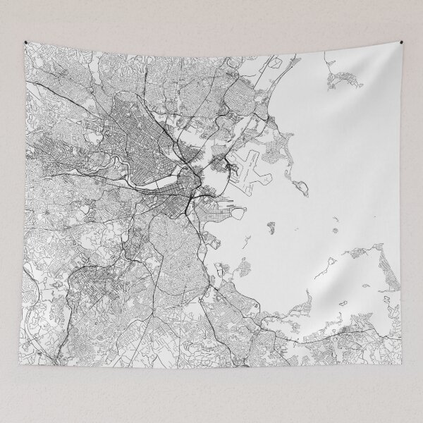 Item preview, Boston map minimalist in black and white designed and sold by DesireeVDA.