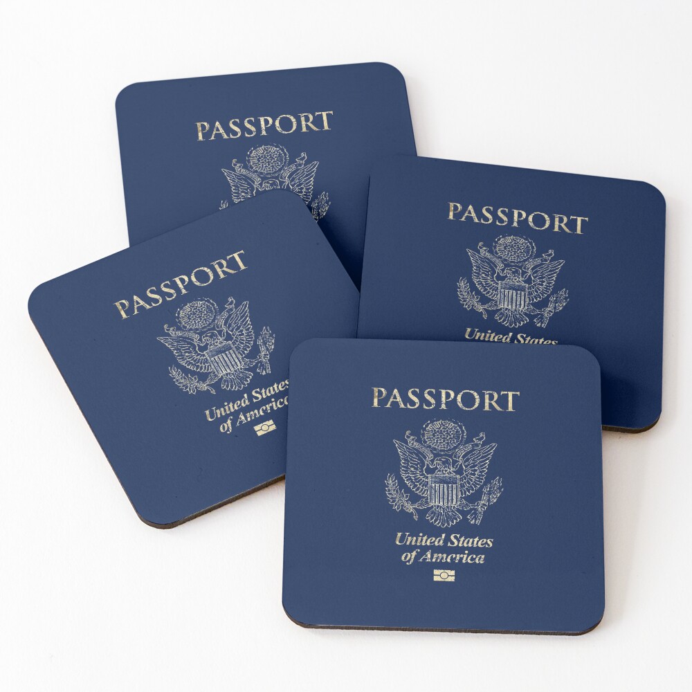 United States of America Vintage Passport Coasters (Set of 4)