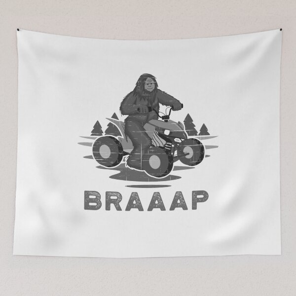 Item preview, Bigfoot ATV Quad Biker Four Wheeler Winter Sports Mountain BRAAAP Gray designed and sold by Rabbitti.