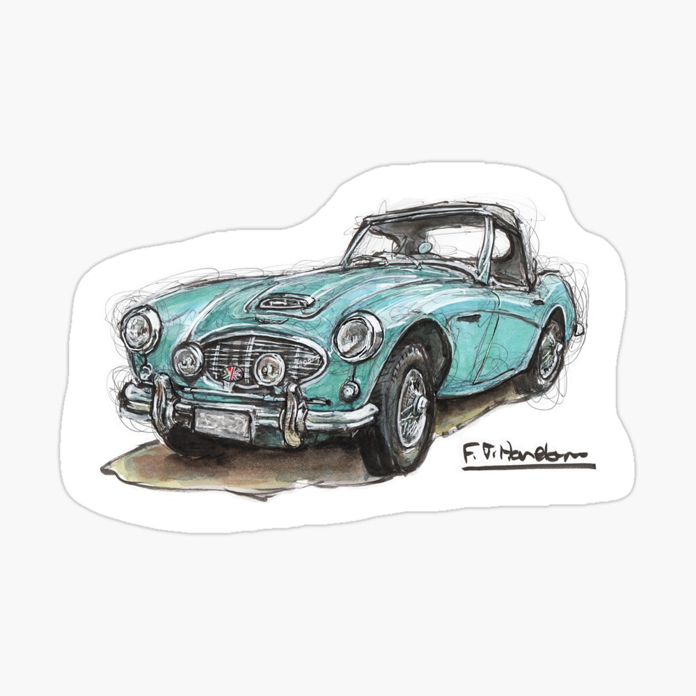 Vinyl Decals /  Stickers 3109-0219 HEALEY AUSTIN SILVER 