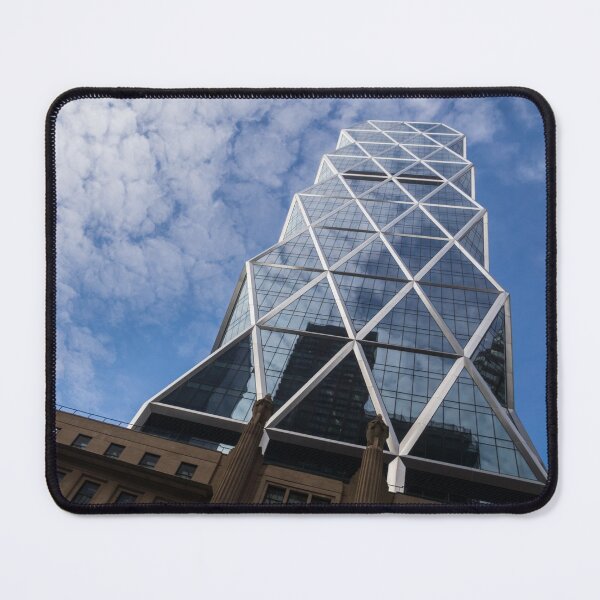 Item preview, Lines, Triangles and Cloud Puffs - Hearst Tower in Manhattan, New York City, NY, USA designed and sold by Georgia Mizuleva.