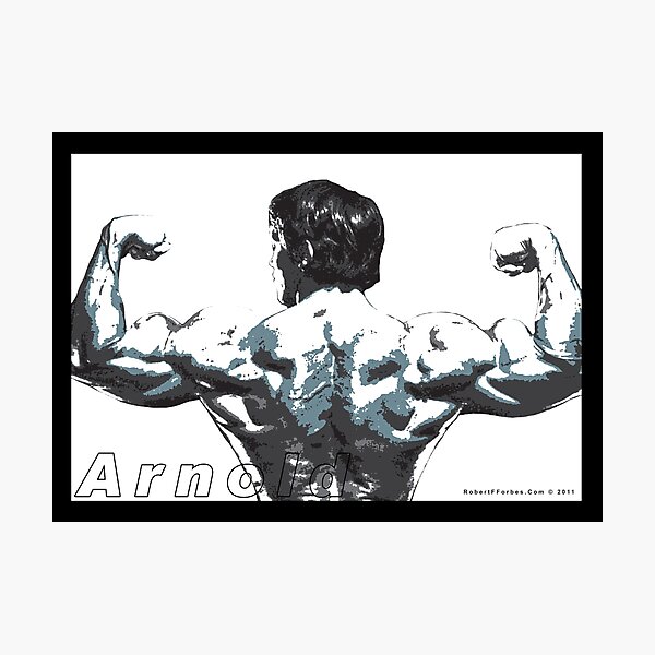 Arnold Schwarzenegger - Double Rear Biceps Photographic Print