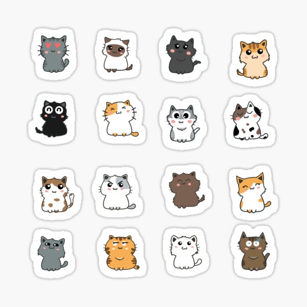 Item preview, Cute Kawaii Cat Stickers designed and sold by GlowinUp Shop.
