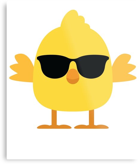 Download "Cute Chick Emoji Cool Sunglasses Face" Metal Print by ...