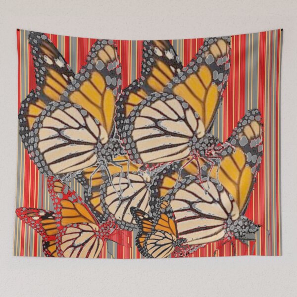 Item preview, RED-GREY PATTERNED MONARCH STYLE ABSTRACT ART designed and sold by sharlesart.