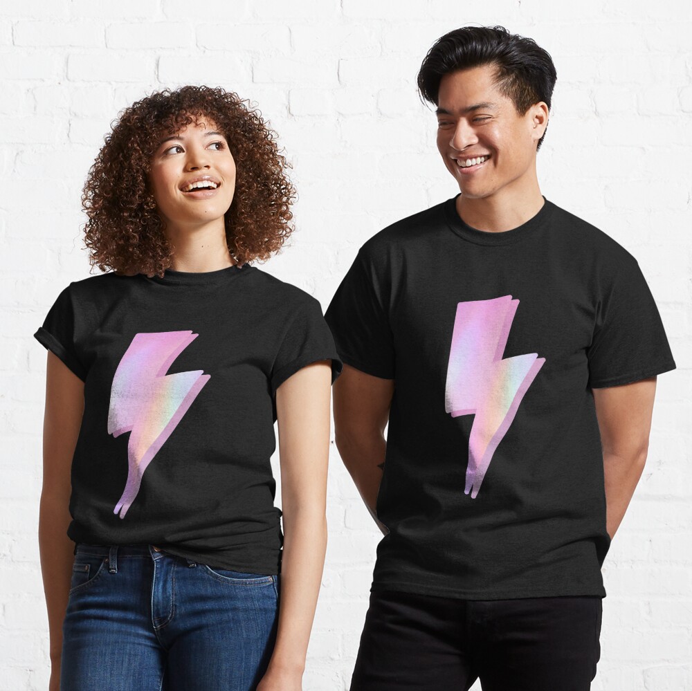 Disover Pink Hologram Lightning Bolt Classic T-Shirt