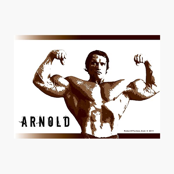 Arnold Schwarzenegger - Front Double Biceps Pose Photographic Print