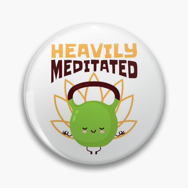 Item preview, Heavily Meditated, Funny Yoga Kettlebell Fitness designed and sold by Maria Garcia.