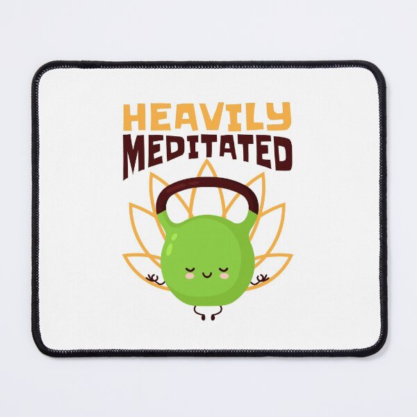 Item preview, Heavily Meditated, Funny Yoga Kettlebell Fitness designed and sold by Maria Garcia.