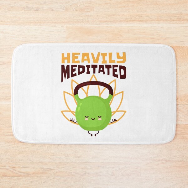 Item preview, Heavily Meditated, Funny Yoga Kettlebell Fitness designed and sold by Maria Garcia.