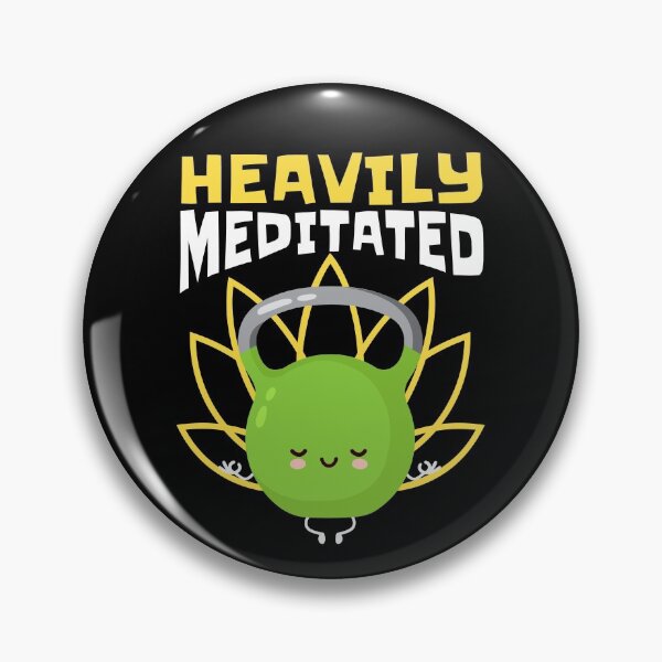 Item preview, Heavily Meditated, Funny Kettlebell Namaste Yoga designed and sold by Maria Garcia.